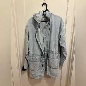 Light Blue Long Denim Women's Jacket